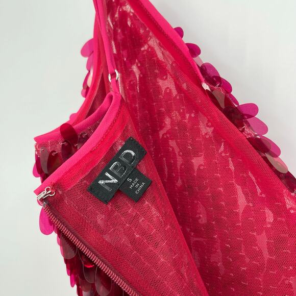 NBD | Ruby Red Sequin Paillettes Maxi Slip Dress S - Picture 4 of 16